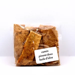 Crackers cumin piment doux huile d'olive